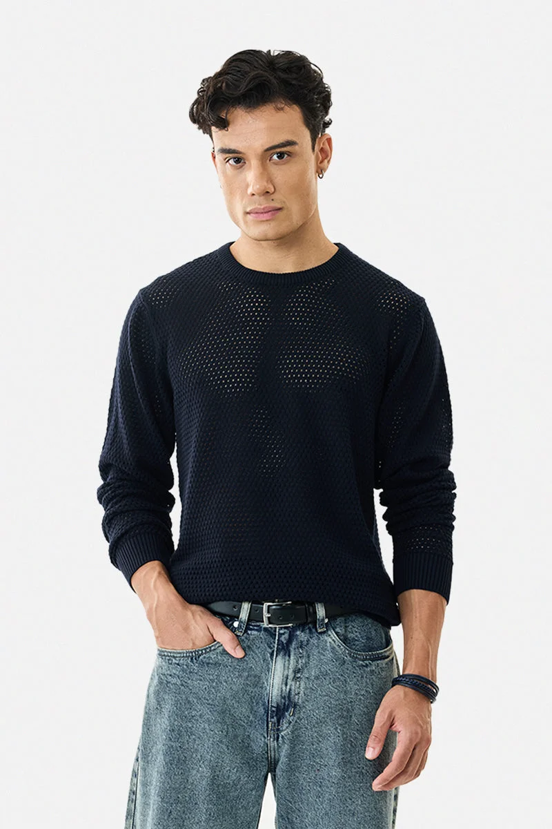 SNITCH Pointelle Knit Sweater